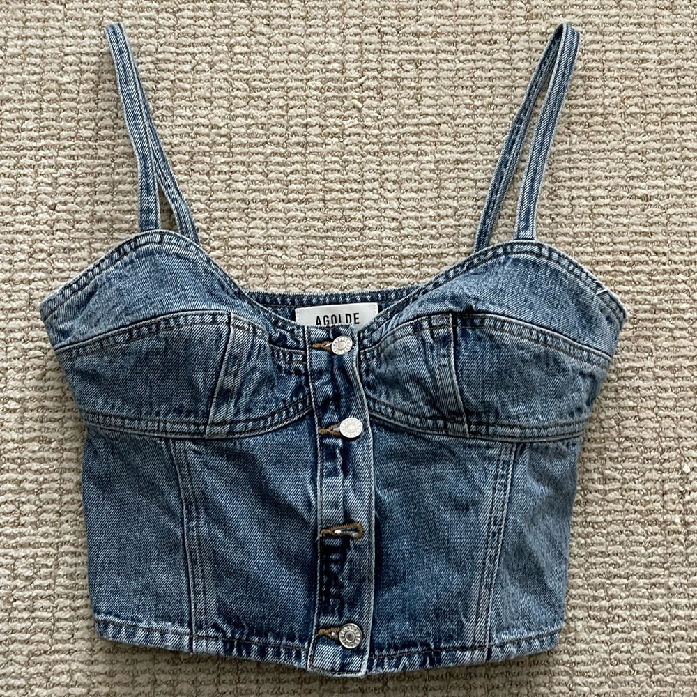 Agolde Lola Denim Bustier View 3